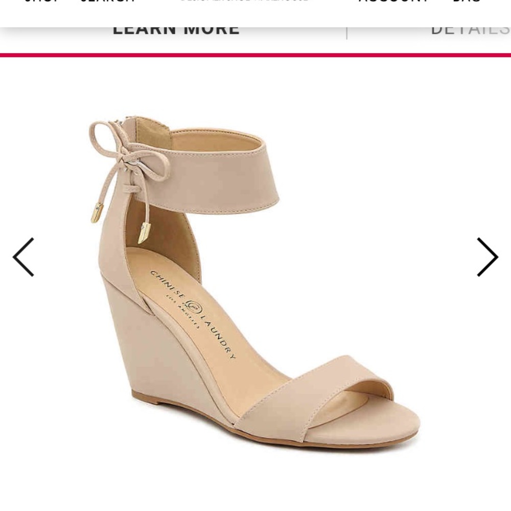 Nude Chinese Laundry wedges 7.5 size